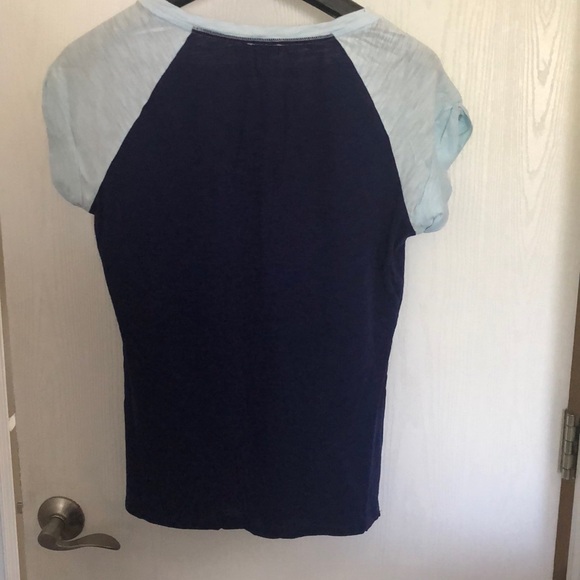 3/$12 Express Baseball Colorblock Blue Tee - Picture 5 of 5